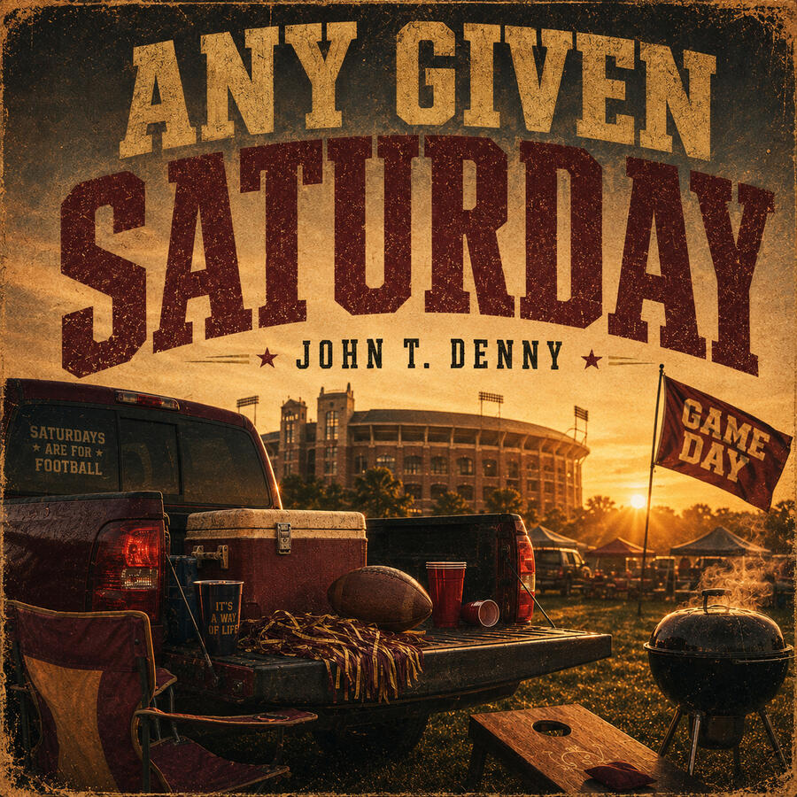 taailgate style album cover for any given saturday by john t. denny